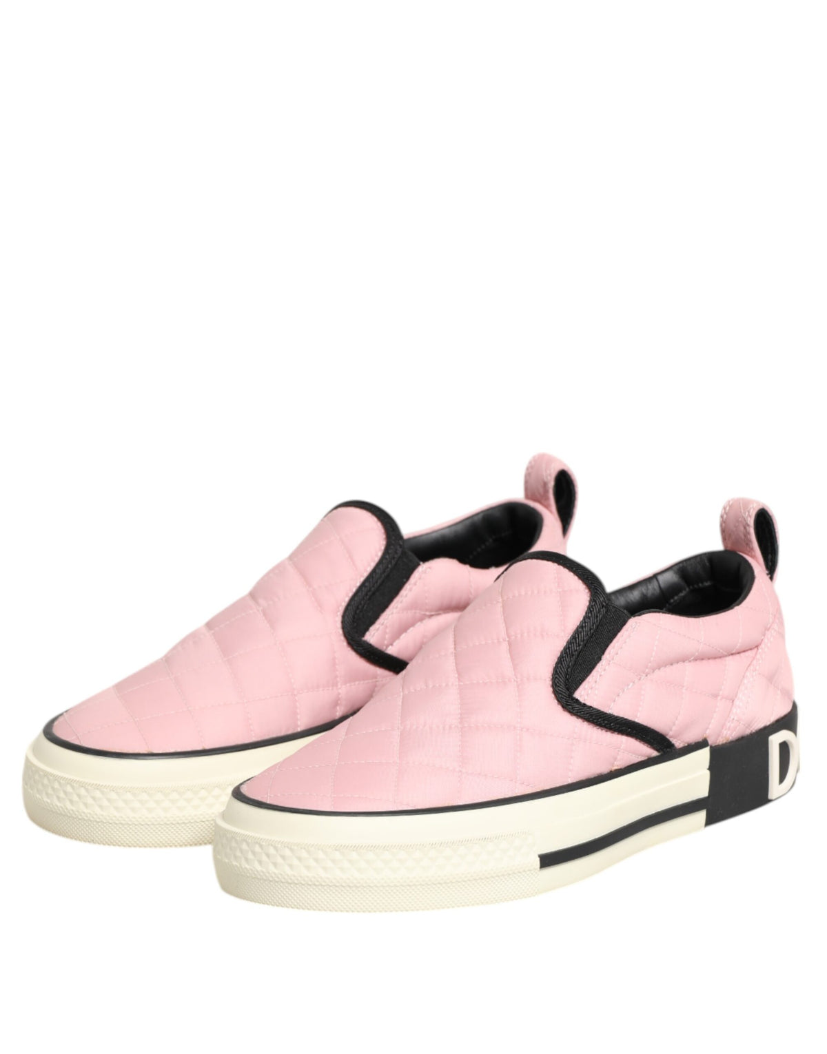 Dolce & Gabbana Pink gesteppte Nylon Slip-On Sneaker
