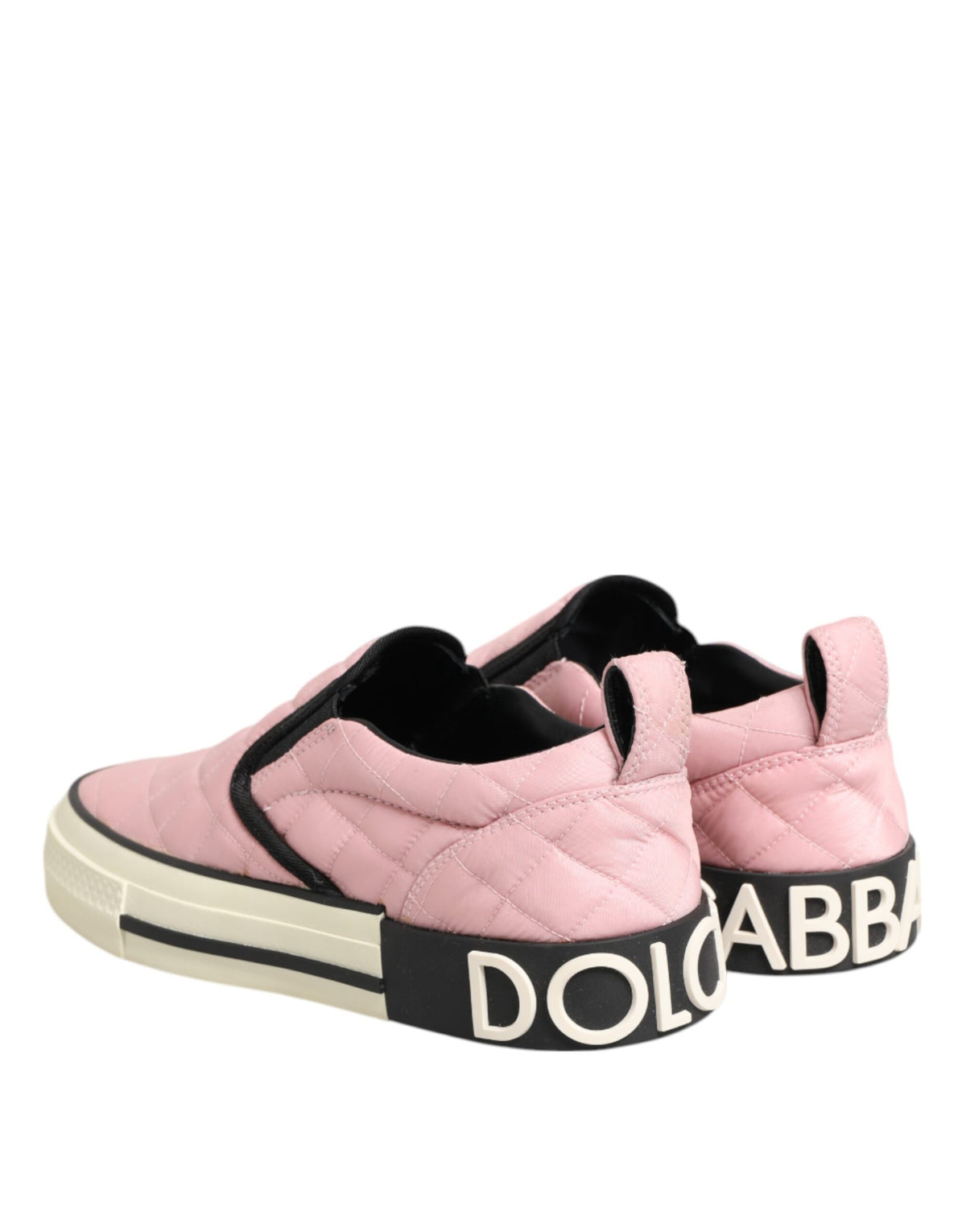 Dolce & Gabbana Pink gesteppte Nylon Slip-On Sneaker