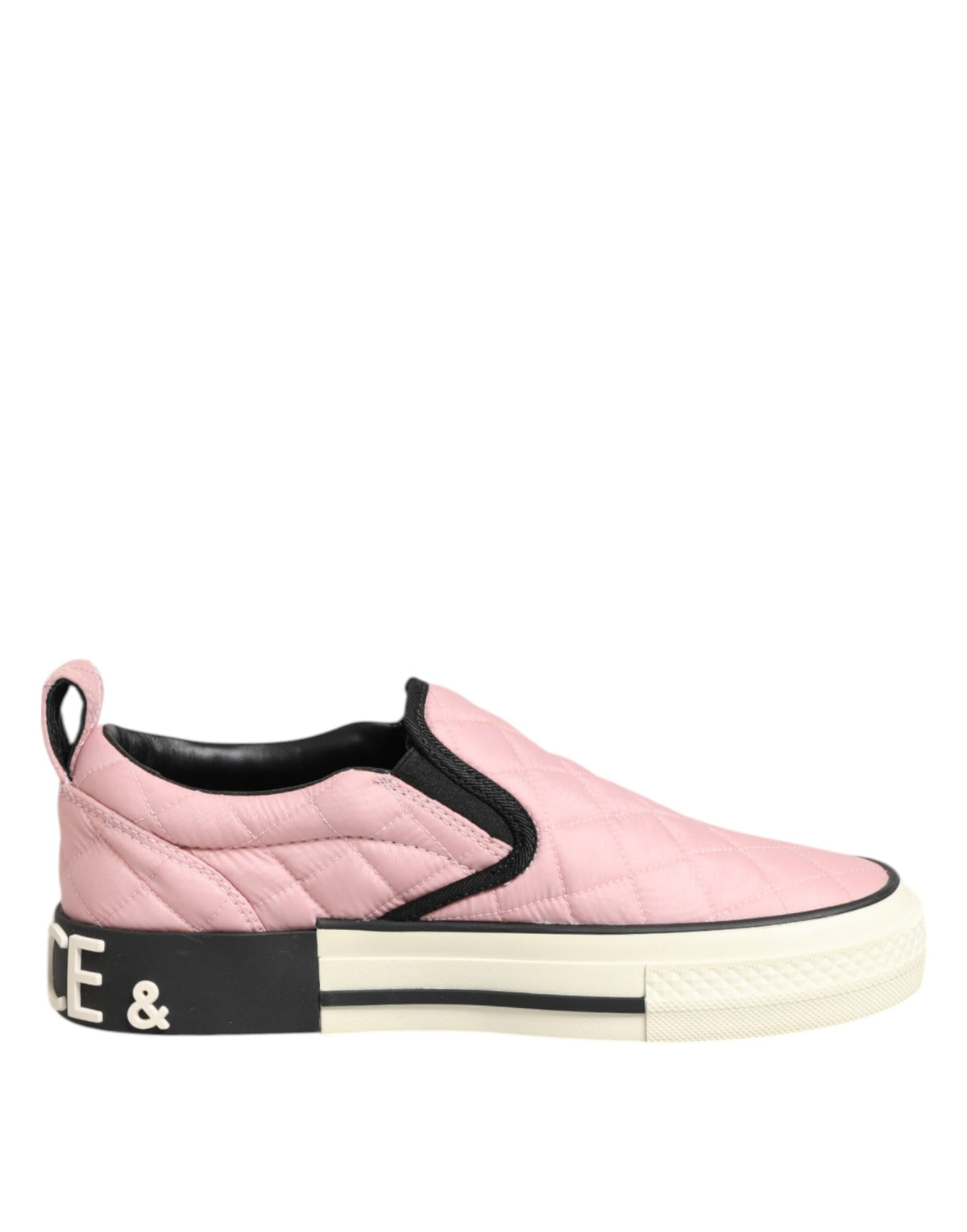 Dolce & Gabbana Pink gesteppte Nylon Slip-On Sneaker