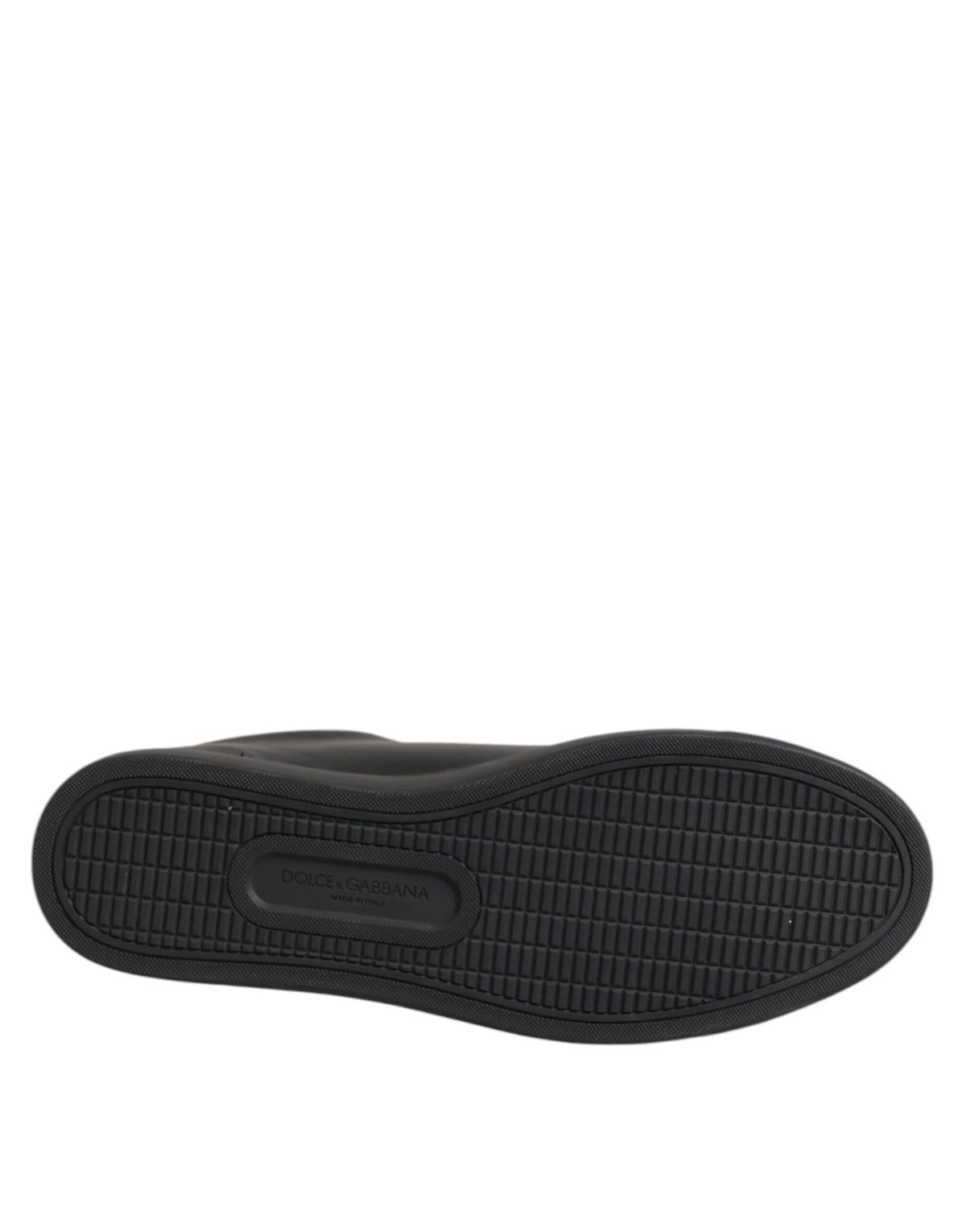 Dolce & Gabbana Schwarze Leder Crystal Heart Low Top Sneaker Schuhe