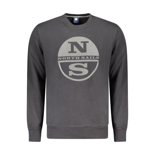 North Sails Black Cotton Men Sweatshirt
