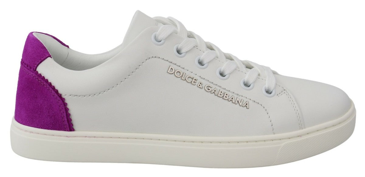 Dolce & Gabbana Weiße Low-Top-Sneaker aus Wildleder