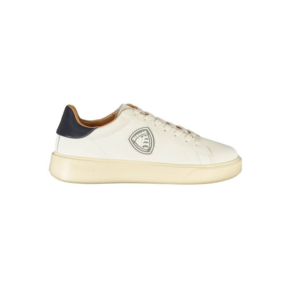 Blauer White Polyester Men's Sneaker