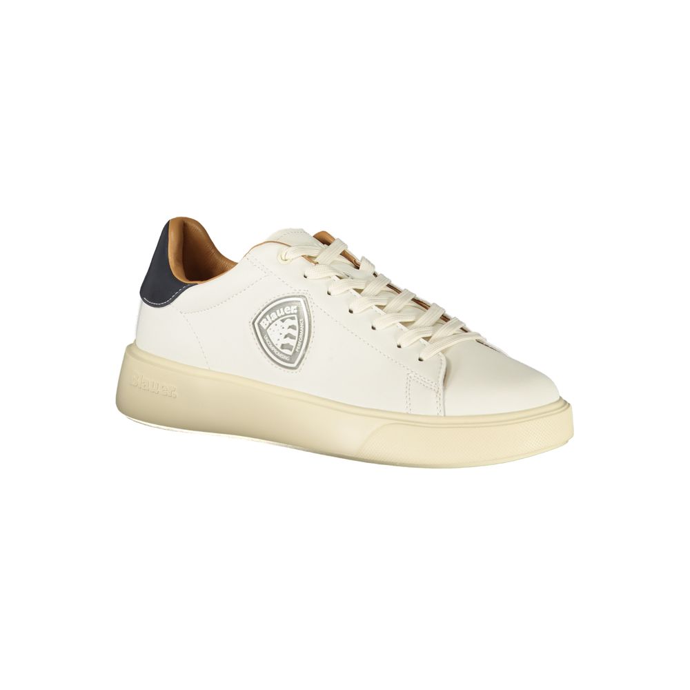 Blauer White Polyester Men's Sneaker