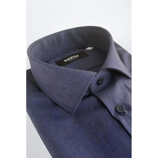 Baldinini Trend blaues Herrenhemd aus Baumwolle
