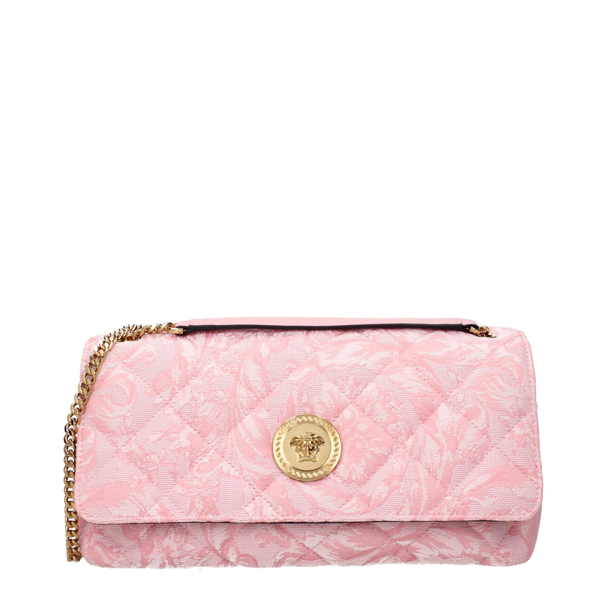 Versace Pink Fabric Handbag
