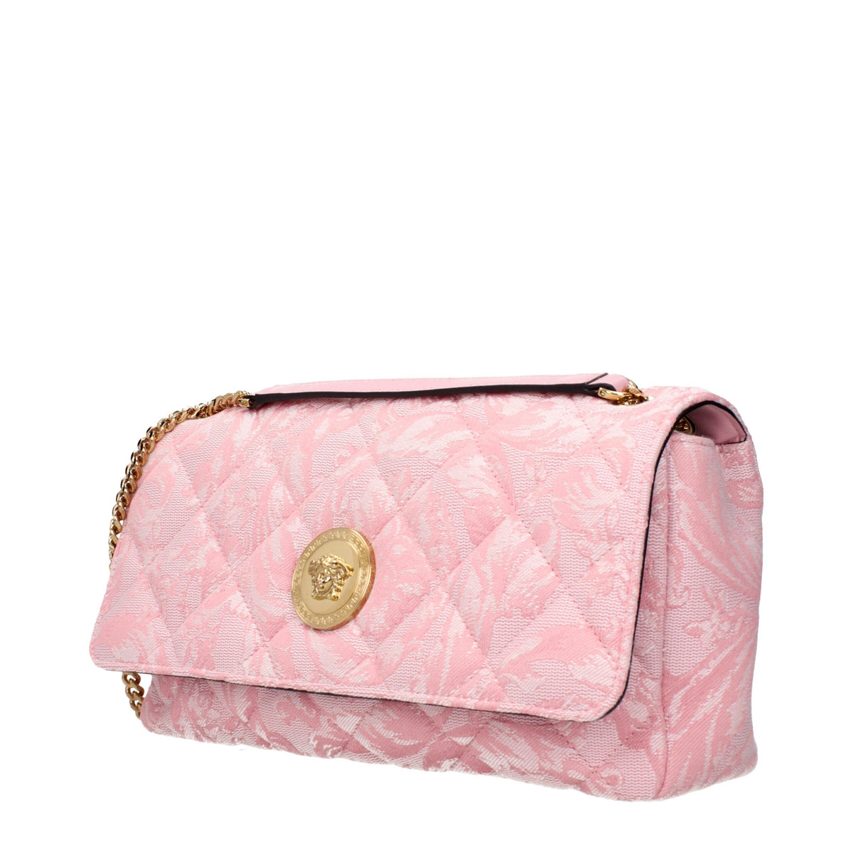 Versace Pink Fabric Handbag