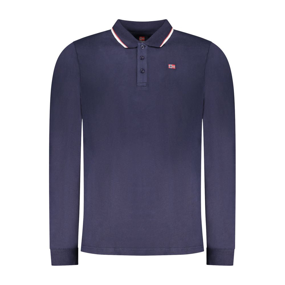 Norwegen 1963 Blaues Baumwoll-Herren-Polo-Shirt