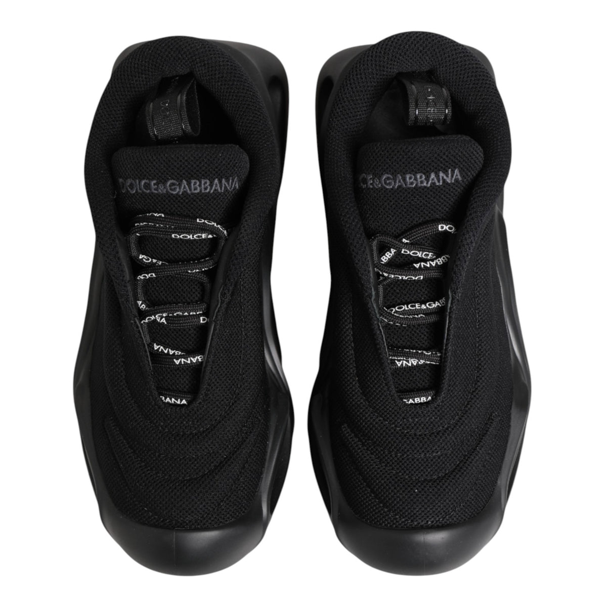 Dolce & Gabbana Schwarze Slip-On Low Top Wave Sneakers Schuhe