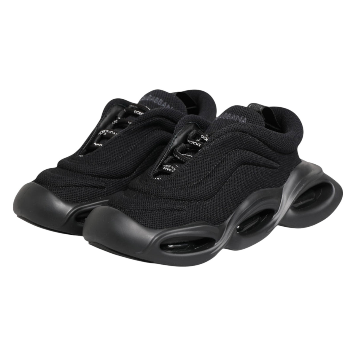 Dolce & Gabbana Schwarze Slip-On Low Top Wave Sneakers Schuhe